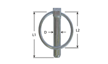 Rysunek techniczny - Zawleczka zabezpieczająca koło na osi - Galwanizowana