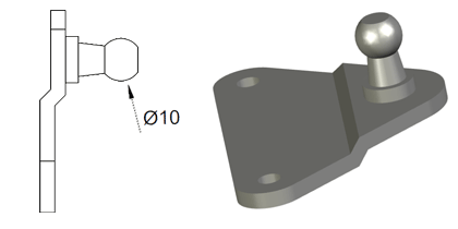 Technical drawing - Endfitting - Brackets ball