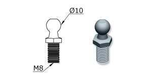 Technical drawing - Endfitting - Ballstud