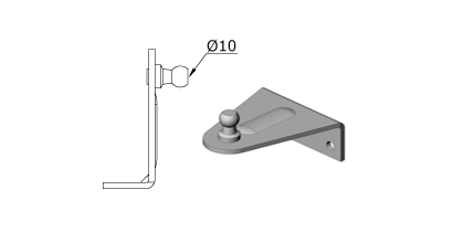 Technical drawing - Endfitting - Brackets ball Technical drawing - Endfitting - Brackets ball
