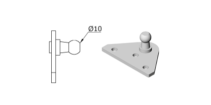 Technical drawing - Endfitting - Brackets ball