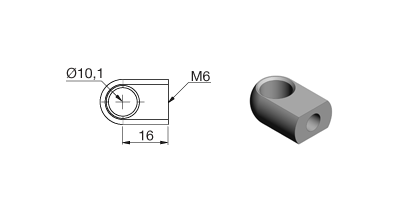 Technical drawing - Endfitting - Eye Technical drawing - Endfitting - Eye