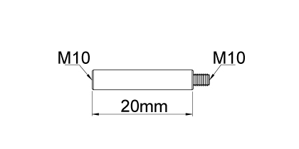 Technical drawing - Endfitting - Extension Technical drawing - Endfitting - Extension
